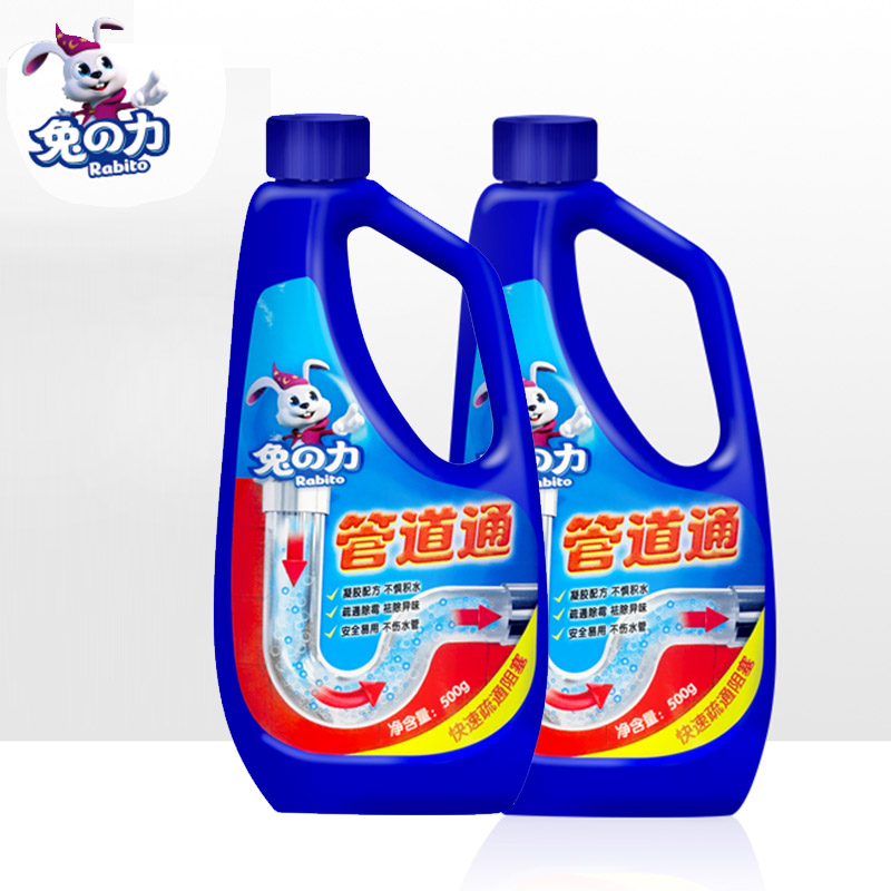 【买2发3】灭菌率达99%:兔の力 液体管道疏通剂500g 8.9元包邮(19.9-1-10元券)