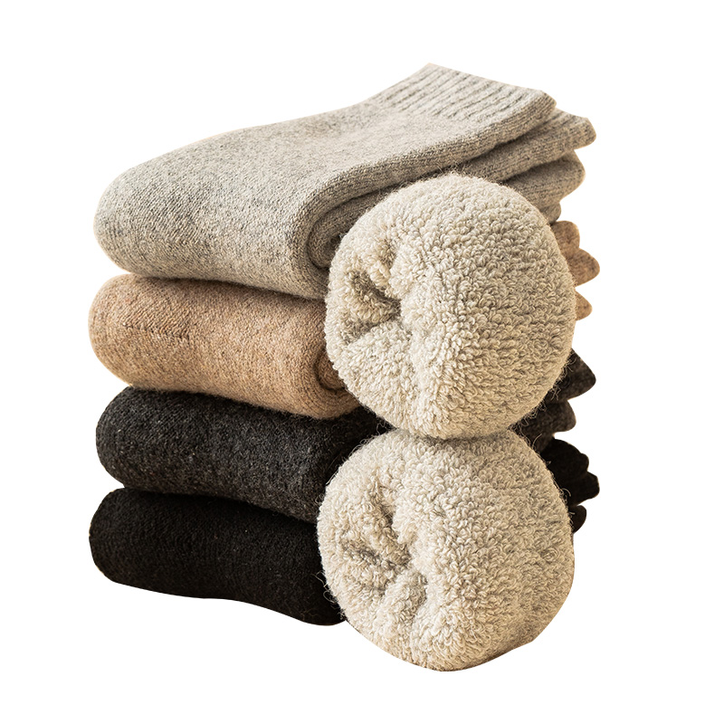 【自发热纤维】多组合可选：奥康 加绒加厚羊毛长袜4双装